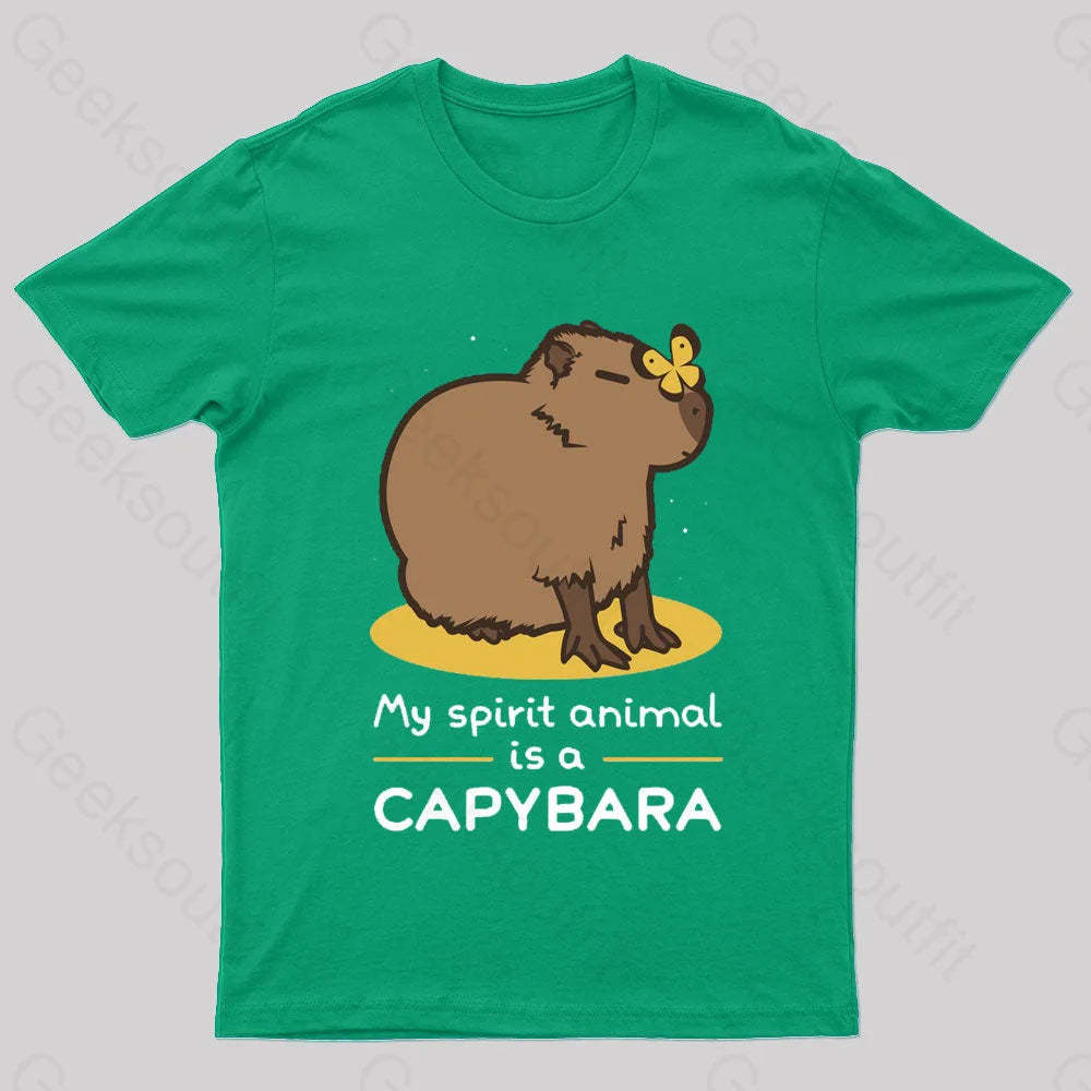 My Spirit Animal Is A Capybara Geek T-Shirt Green / S