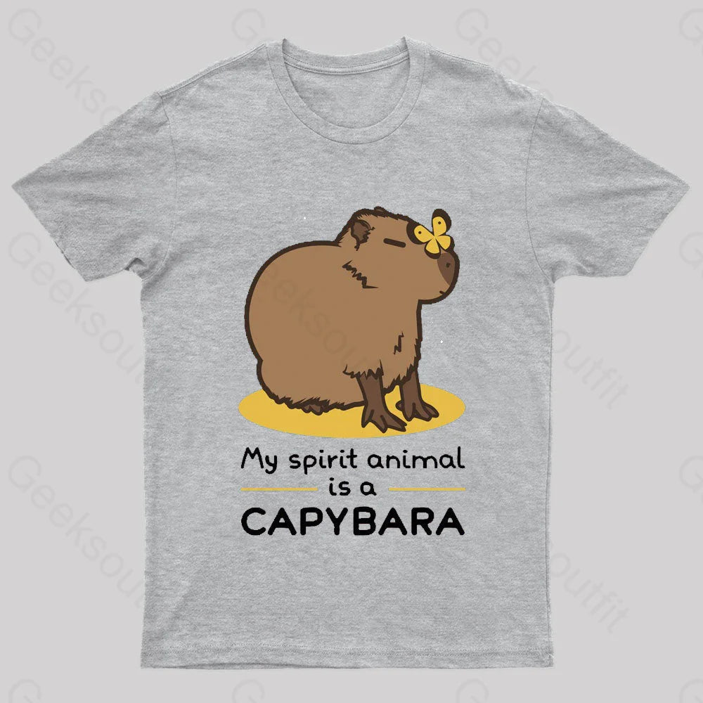 My Spirit Animal Is A Capybara Geek T-Shirt Grey / S