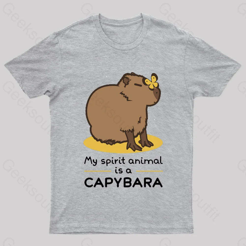 My Spirit Animal Is A Capybara Geek T-Shirt Grey / S