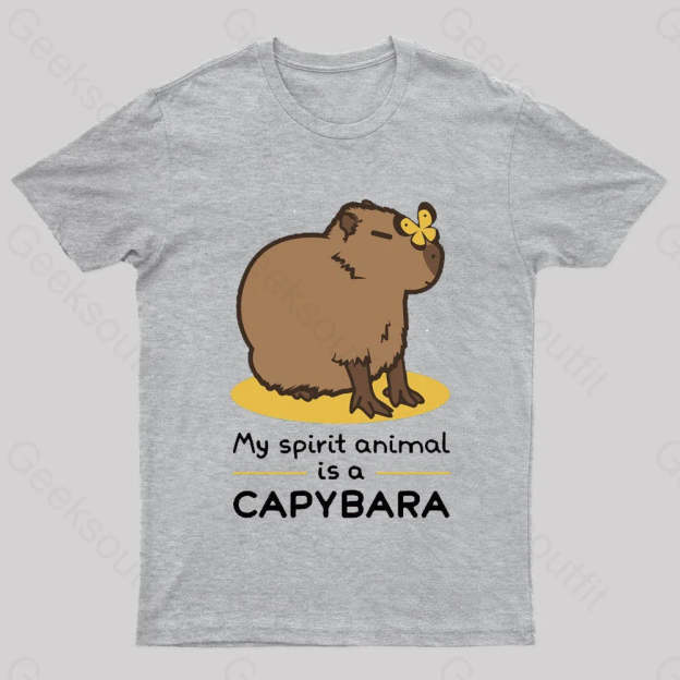 My Spirit Animal Is A Capybara Geek T-Shirt Grey / S