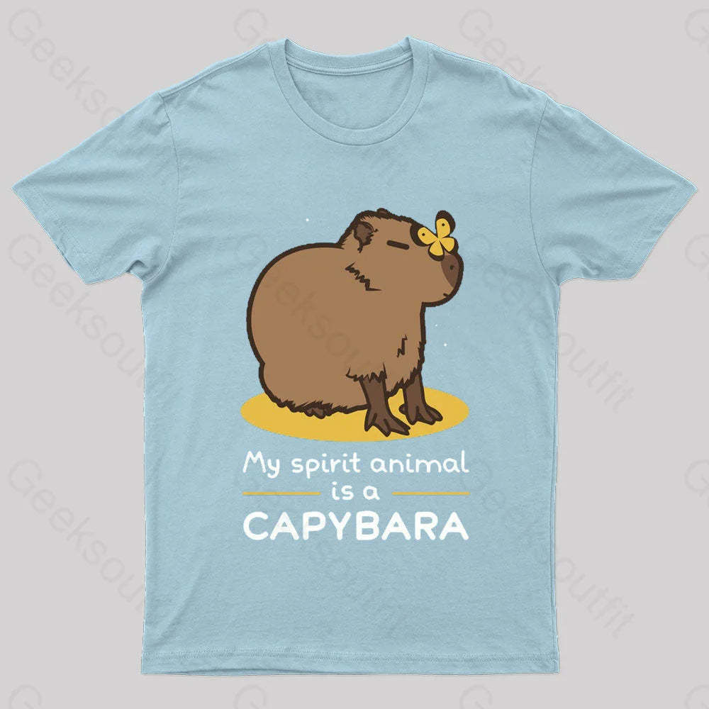 My Spirit Animal Is A Capybara Geek T-Shirt Light Blue / S