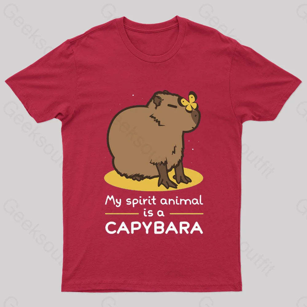 My Spirit Animal Is A Capybara Geek T-Shirt Red / S