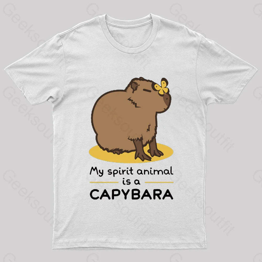 My Spirit Animal Is A Capybara Geek T-Shirt White / S