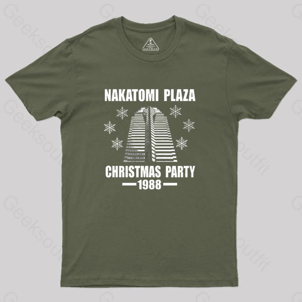Nakatomi Plaza Christmas Party 1988 Geek T-Shirt Army Green / S