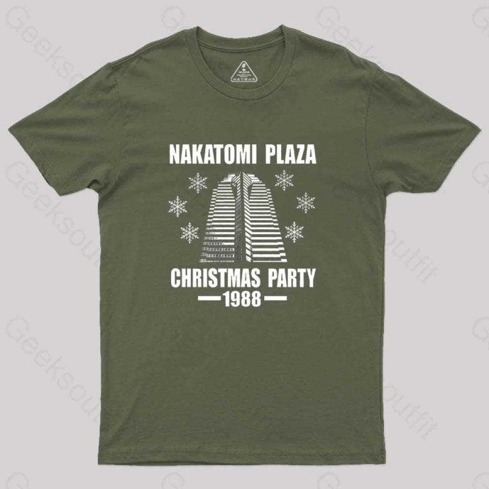 Nakatomi Plaza Christmas Party 1988 Geek T-Shirt Army Green / S