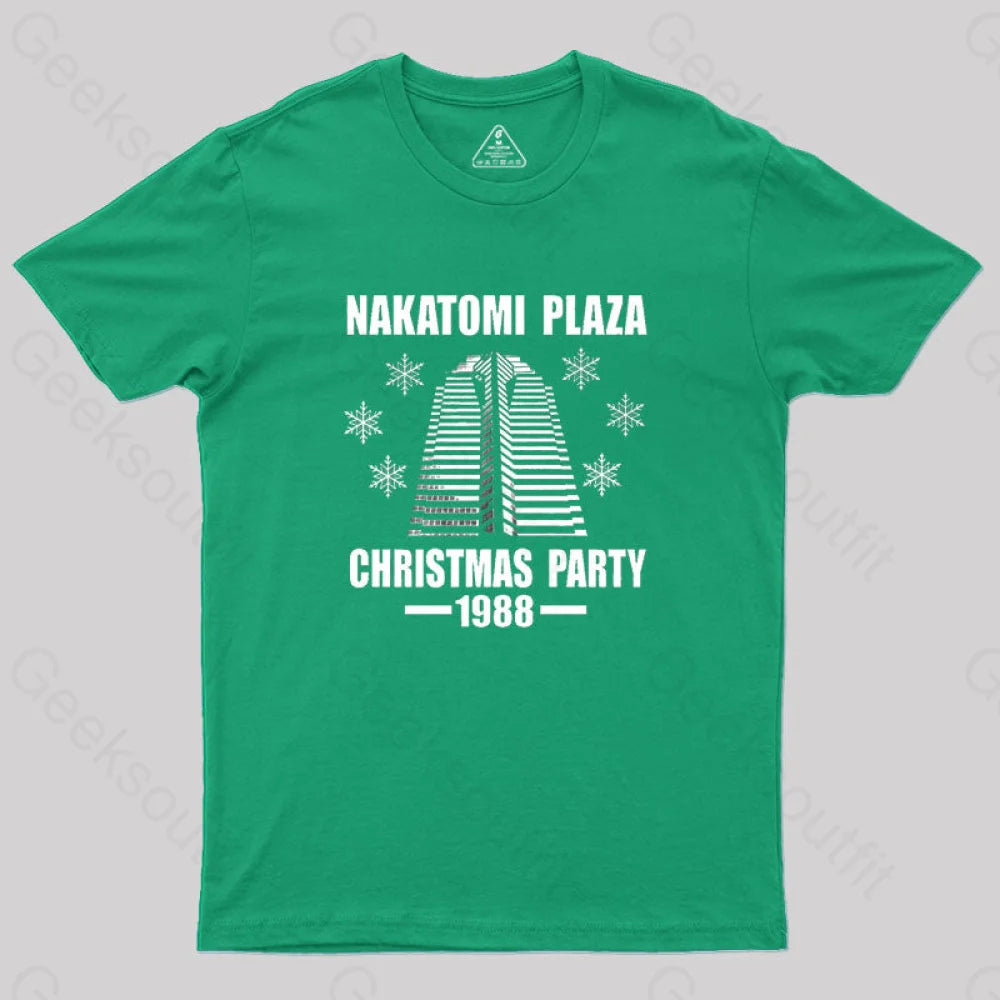 Nakatomi Plaza Christmas Party 1988 Geek T-Shirt Green / S