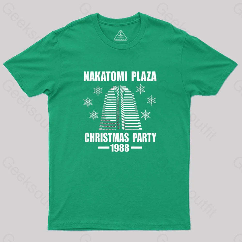 Nakatomi Plaza Christmas Party 1988 Geek T-Shirt Green / S