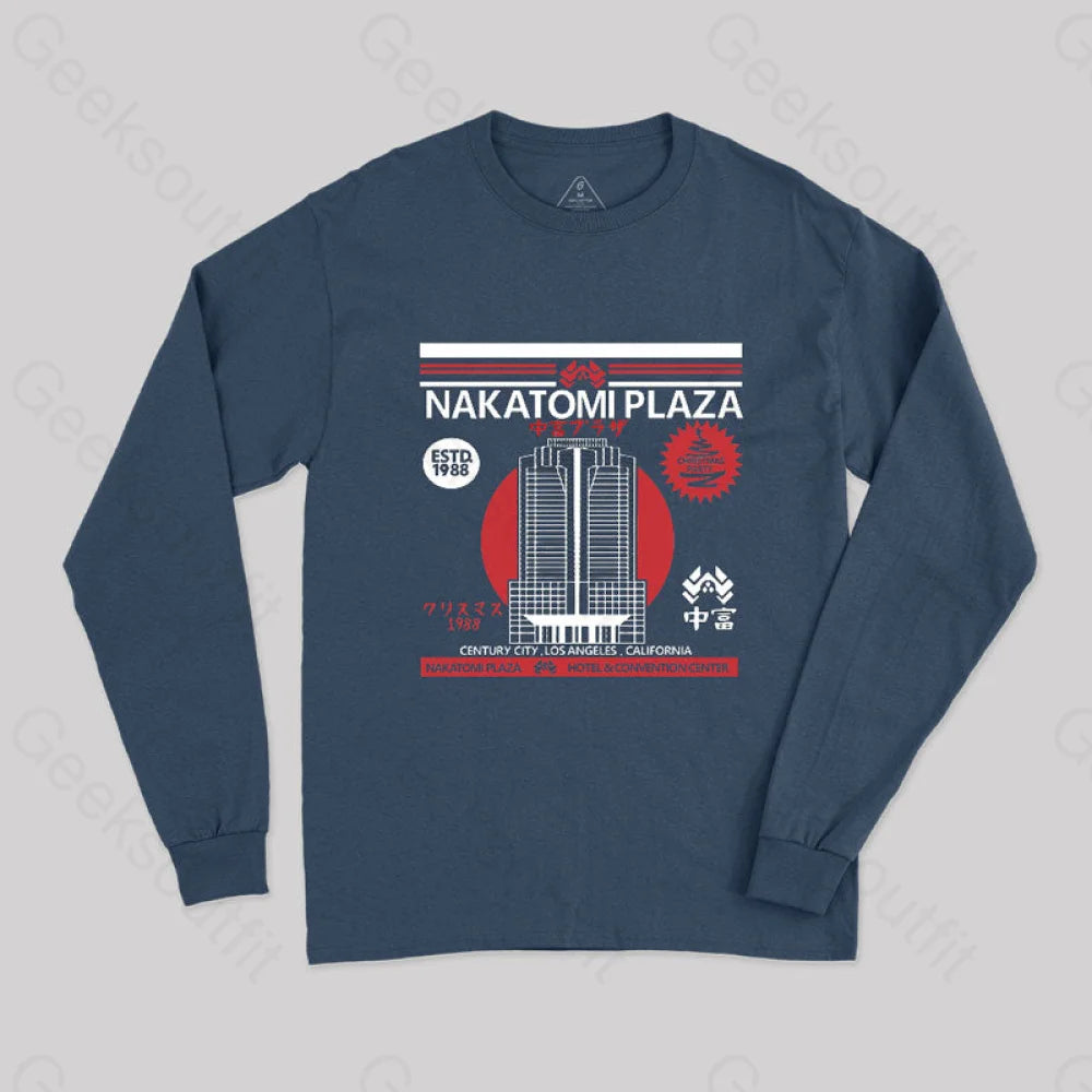 Nakatomi Plaza Geek Long Sleeve T-Shirt Navy / S