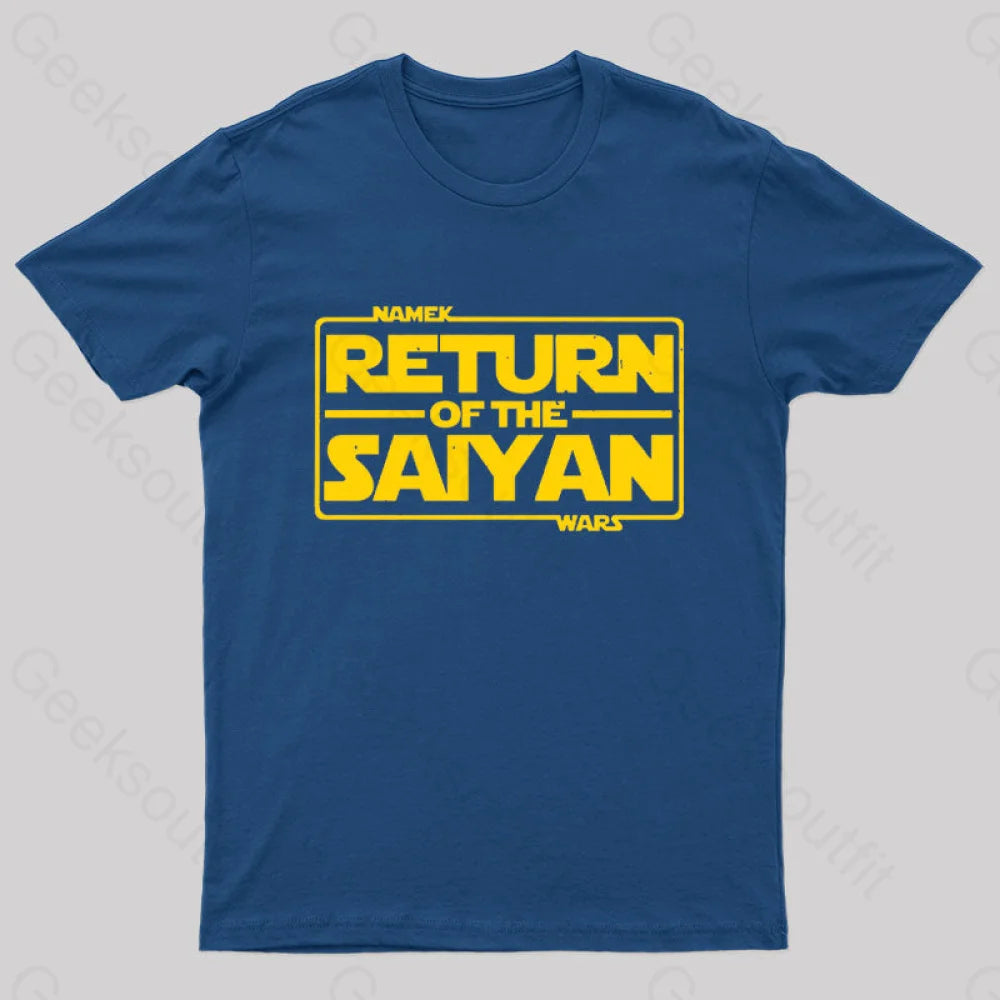 Namek Wars Return Of The Saiyan Geek T-Shirt Navy / S