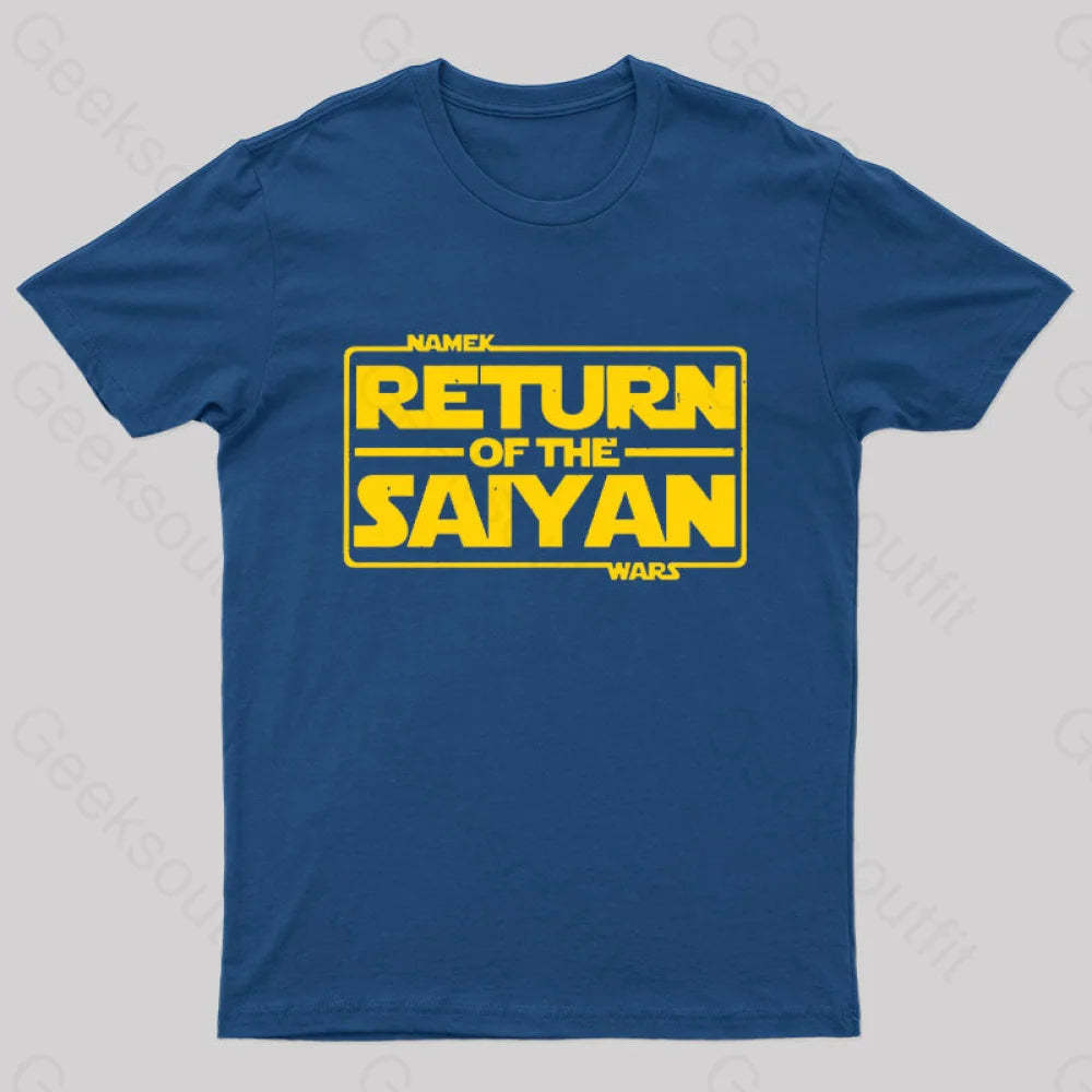 Namek Wars Return Of The Saiyan Geek T-Shirt Navy / S