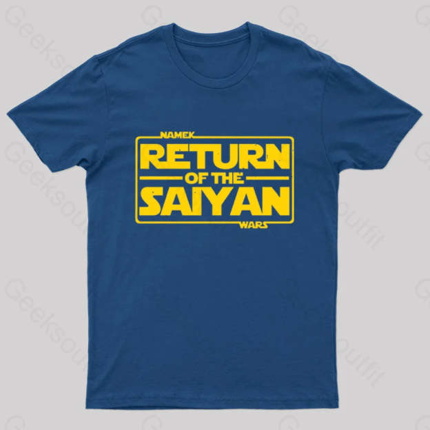 Namek Wars Return Of The Saiyan Geek T-Shirt Navy / S