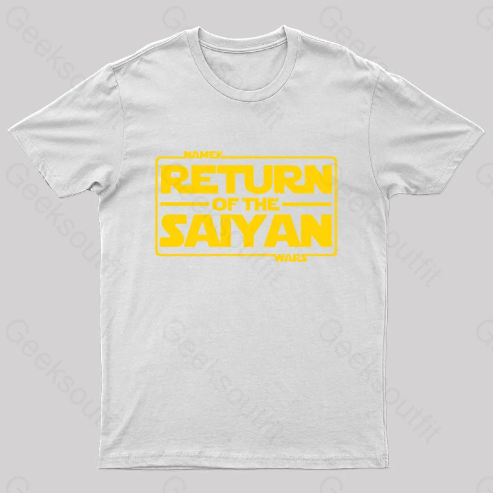 Namek Wars Return Of The Saiyan Geek T-Shirt White / S