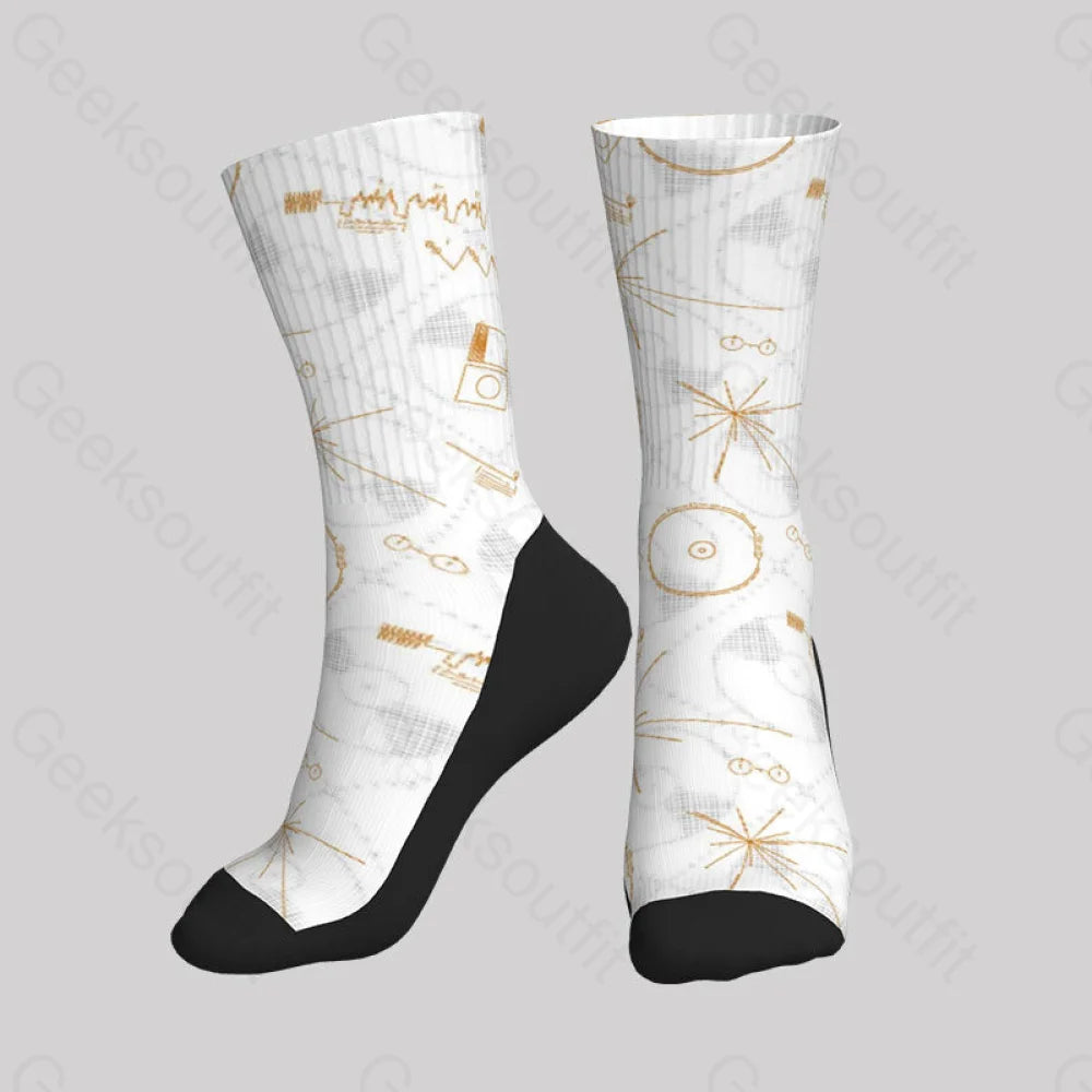 Nasa Voyager One Gold Disc Men’s Socks