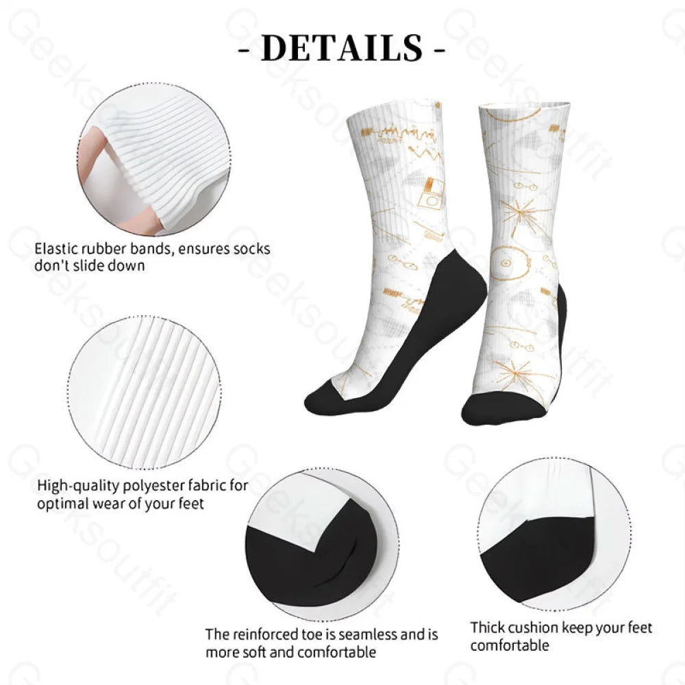Nasa Voyager One Gold Disc Men’s Socks