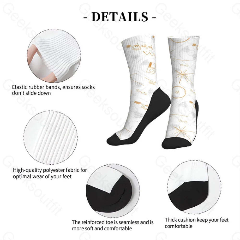 Nasa Voyager One Gold Disc Men’s Socks