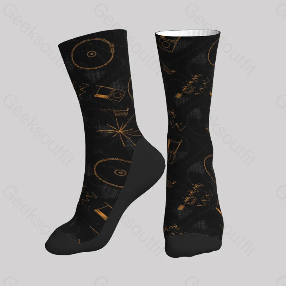 Nasa Voyager One Gold Disc Men’s Socks