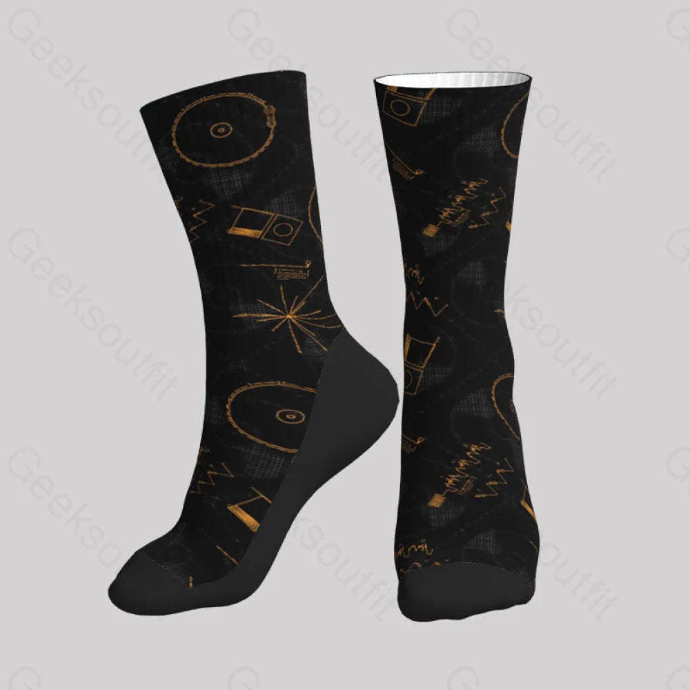 Nasa Voyager One Gold Disc Men’s Socks