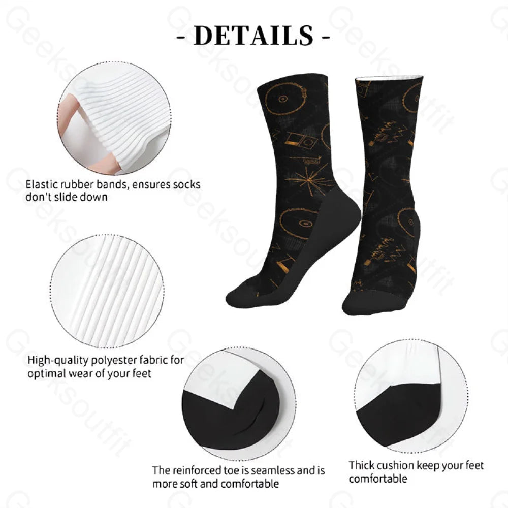 Nasa Voyager One Gold Disc Men’s Socks
