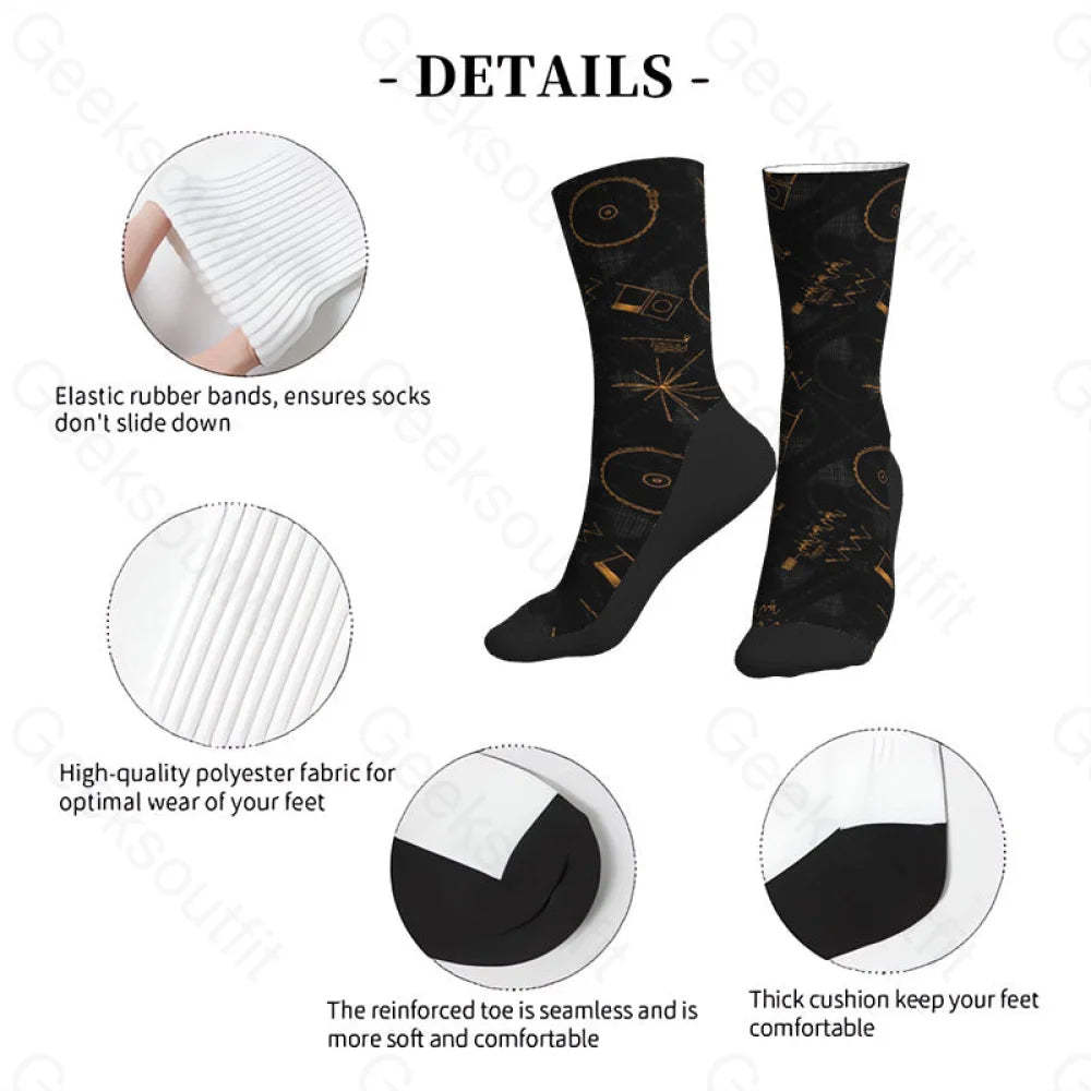 Nasa Voyager One Gold Disc Men’s Socks