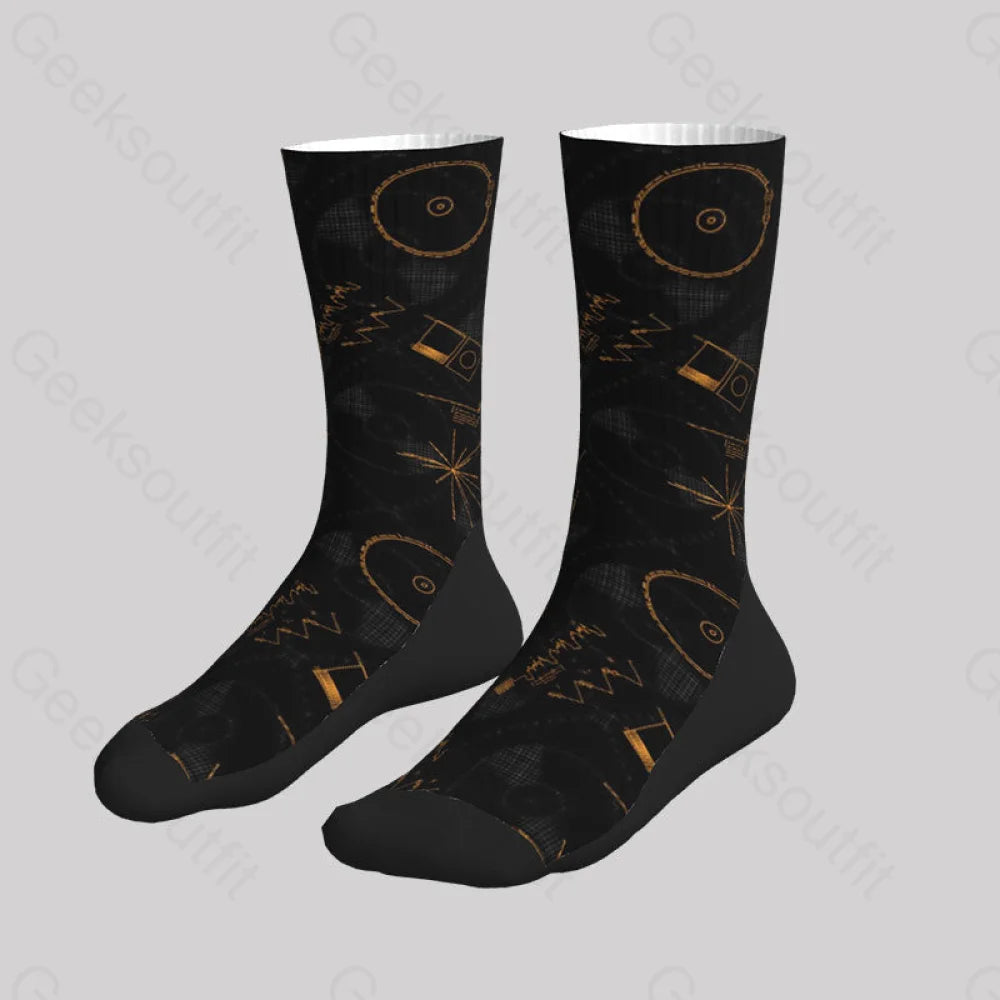 Nasa Voyager One Gold Disc Men’s Socks Sks045