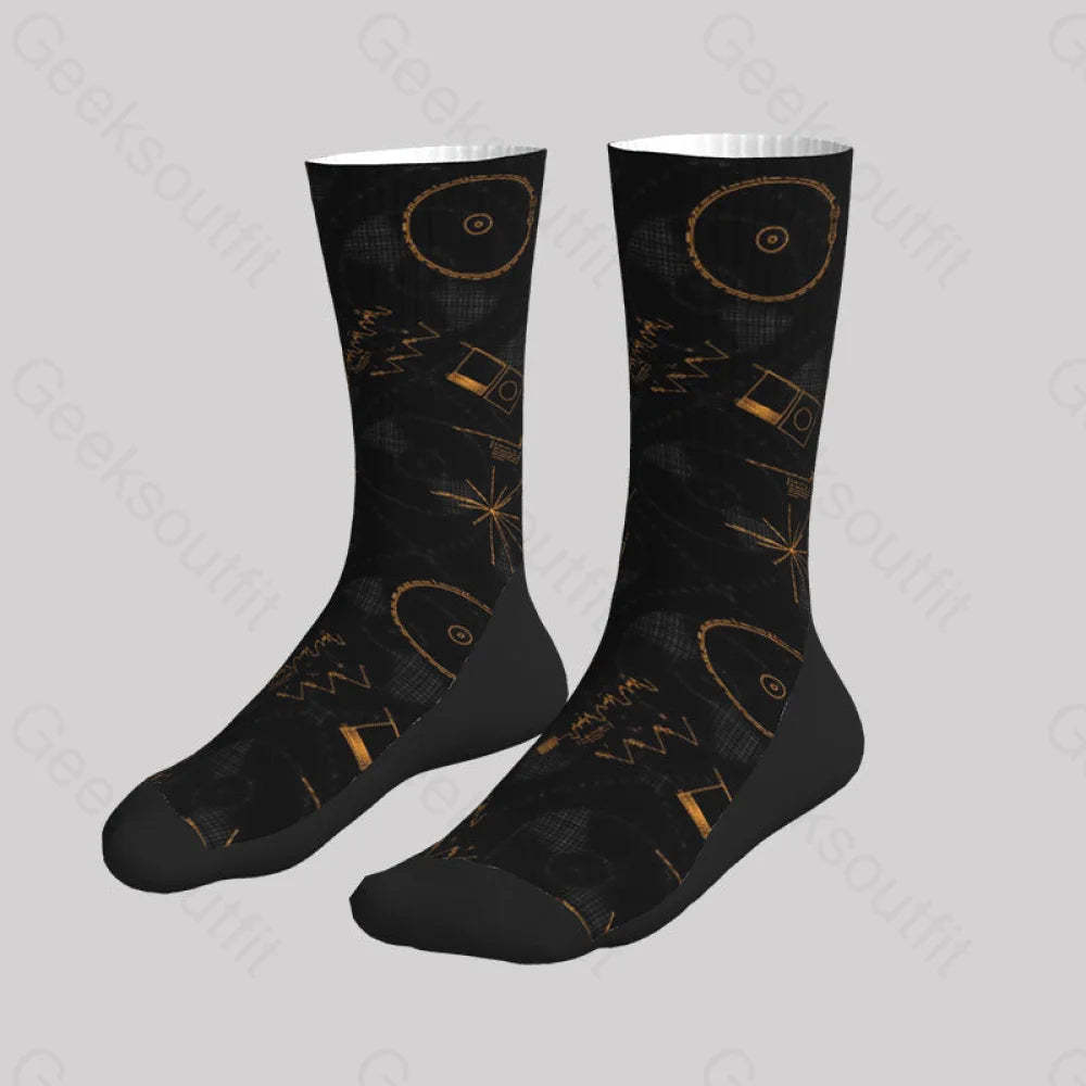 Nasa Voyager One Gold Disc Men’s Socks Sks045