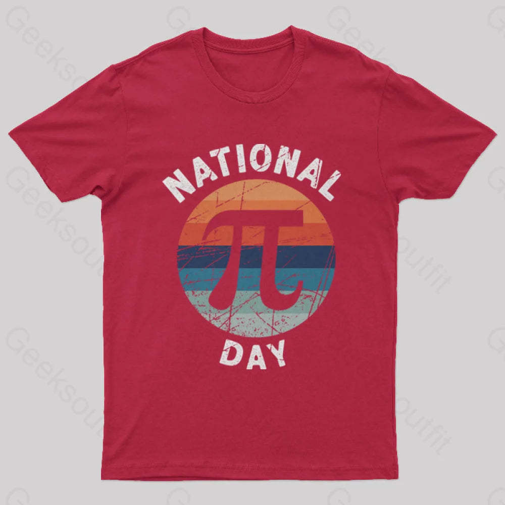 National Pi Day Geek T-Shirt Red / S