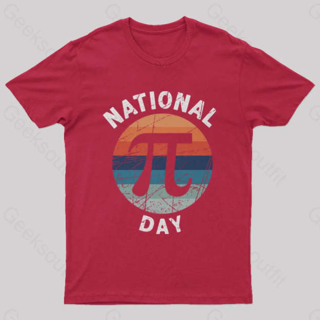 National Pi Day Geek T-Shirt Red / S