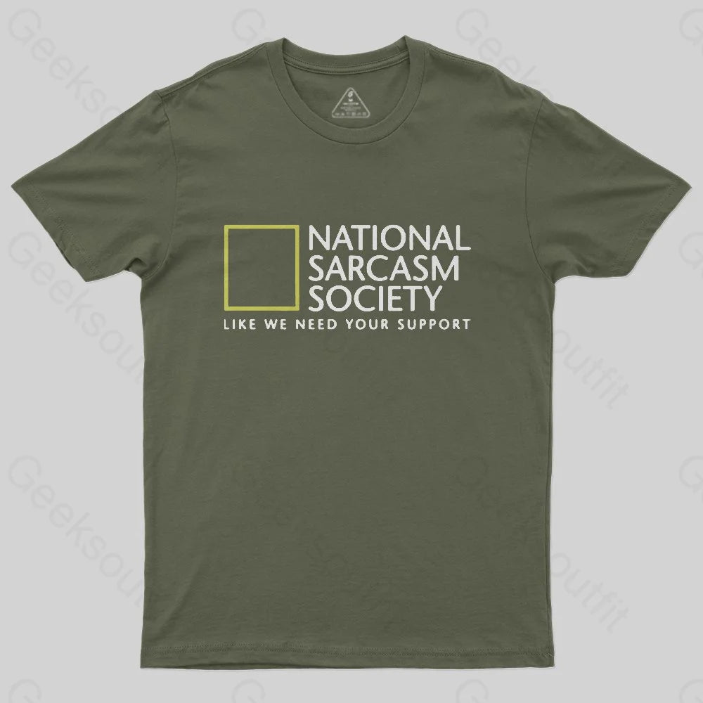 National Sarcasm Society T-Shirt - Geeksoutfit