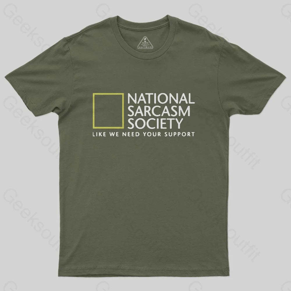 National Sarcasm Society T-Shirt - Geeksoutfit