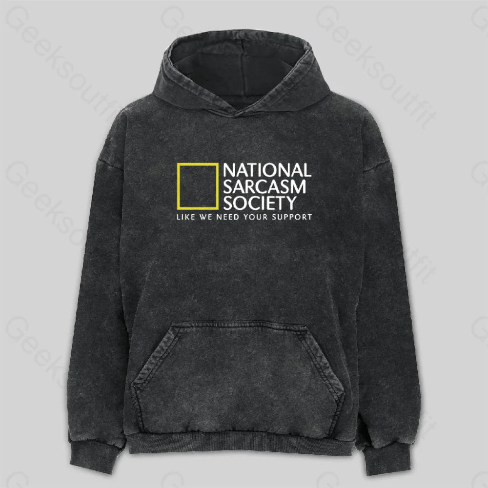 National Sarcasm Society Washed Hoodie M