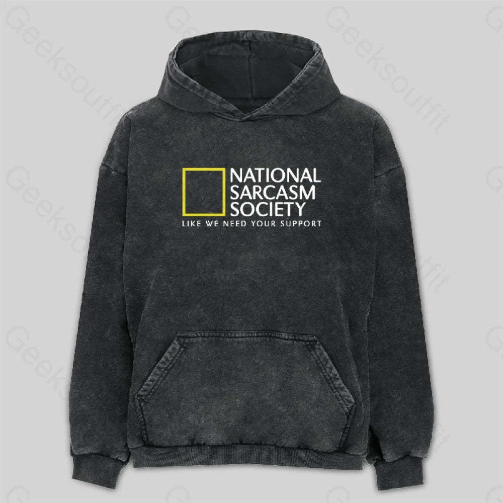 National Sarcasm Society Washed Hoodie M