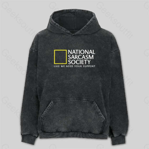 National Sarcasm Society Washed Hoodie M