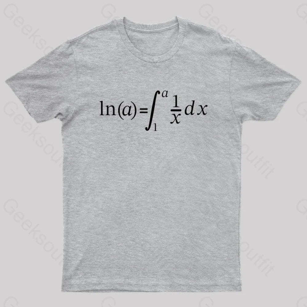 Natural Log Integral Calculus And Math Nerd T-Shirt Grey / S