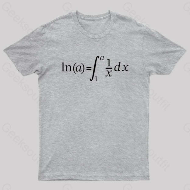 Natural Log Integral Calculus And Math Nerd T-Shirt Grey / S