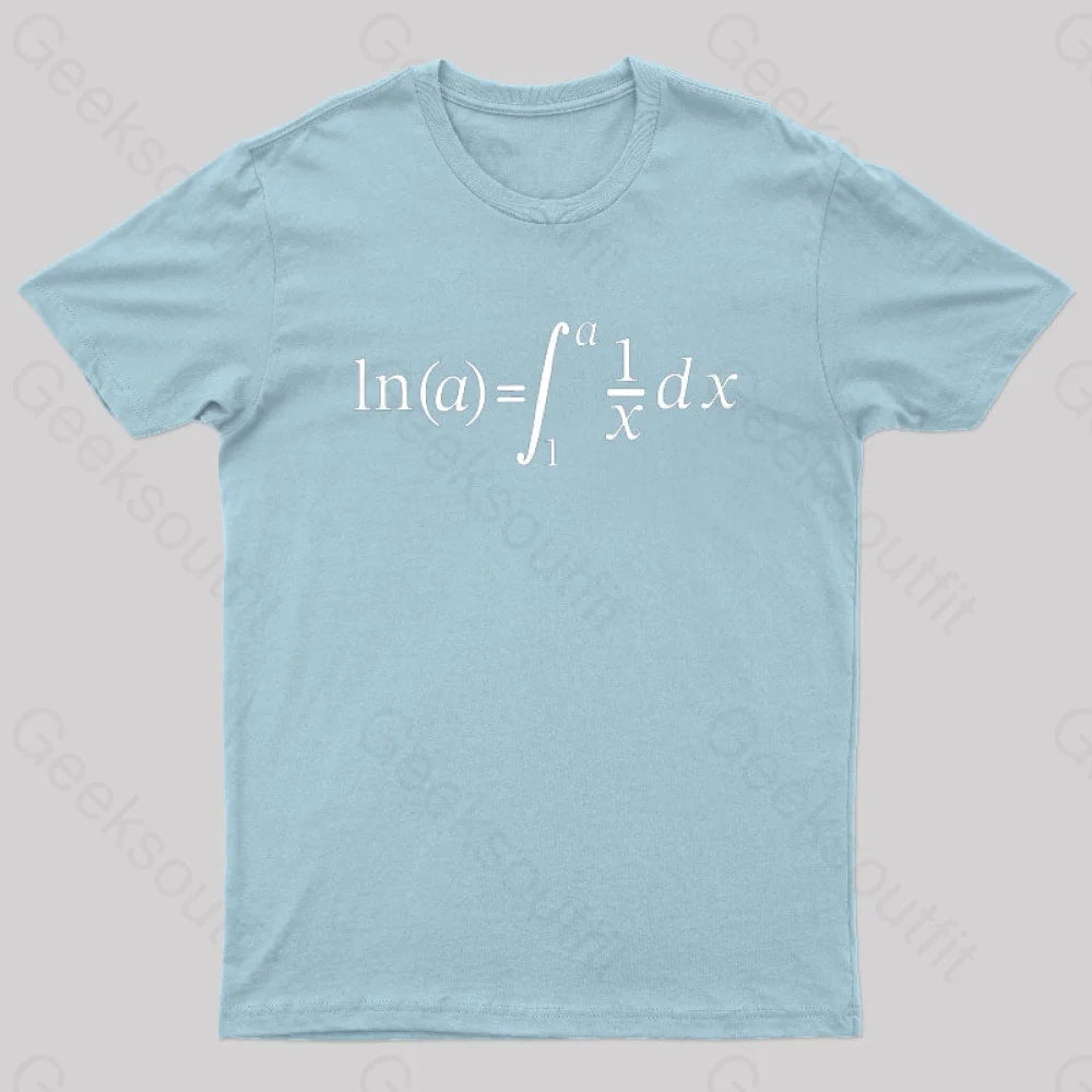 Natural Log Integral Calculus And Math Nerd T-Shirt Light Blue / S
