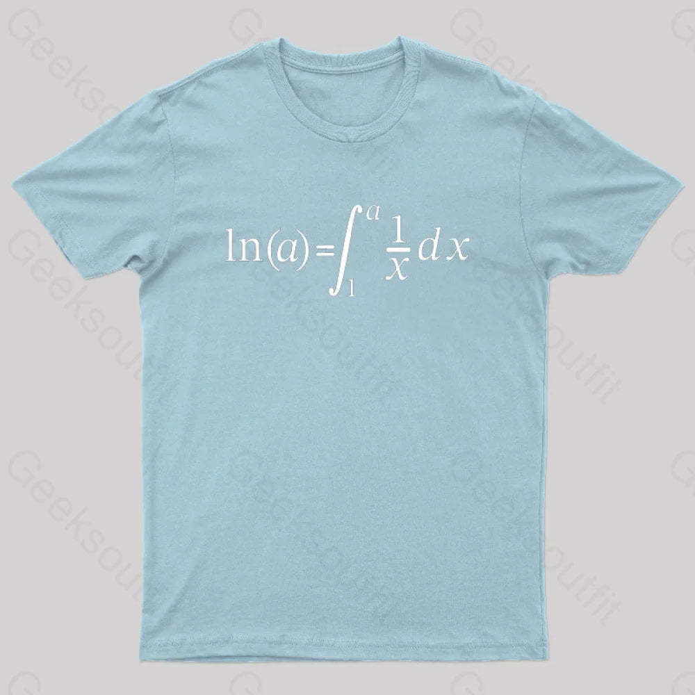 Natural Log Integral Calculus And Math Nerd T-Shirt Light Blue / S
