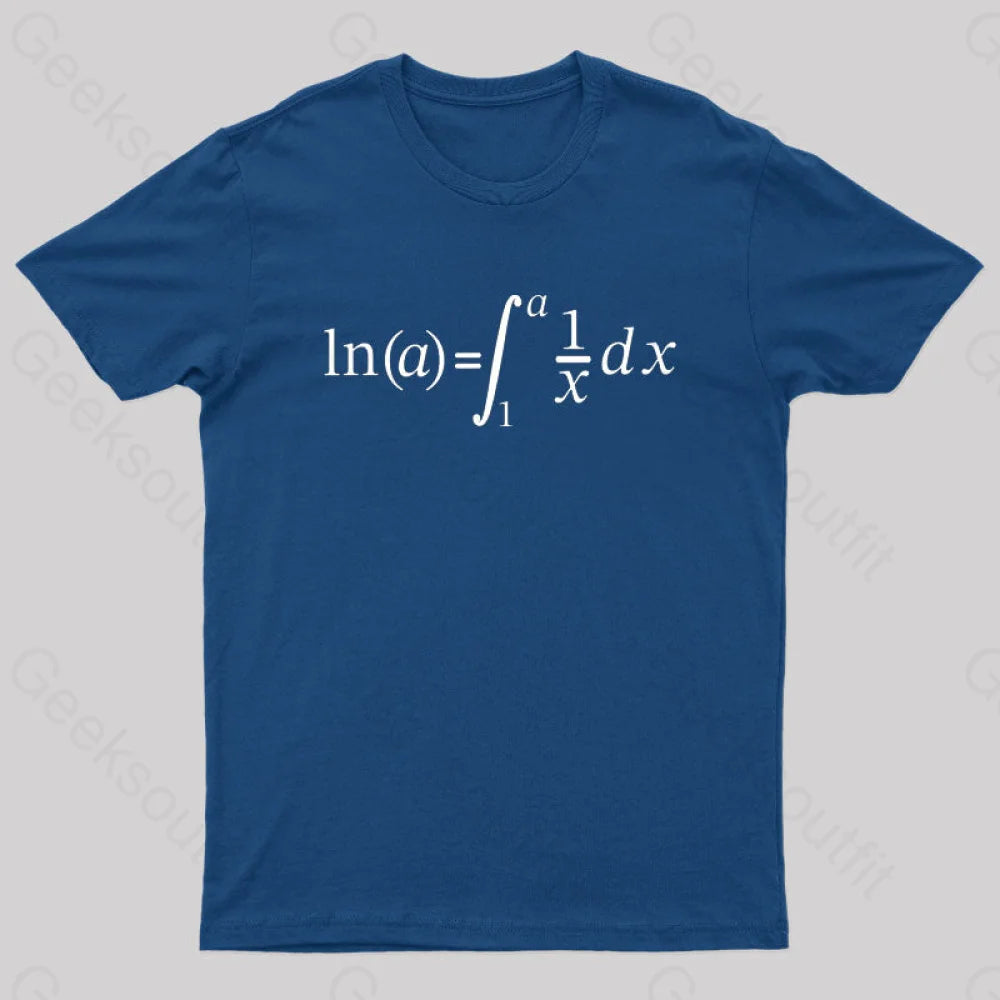 Natural Log Integral Calculus And Math Nerd T-Shirt Navy / S
