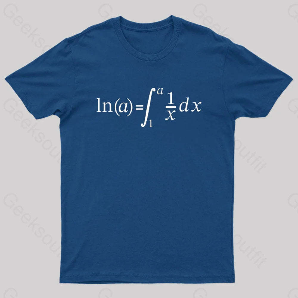 Natural Log Integral Calculus And Math Nerd T-Shirt Navy / S