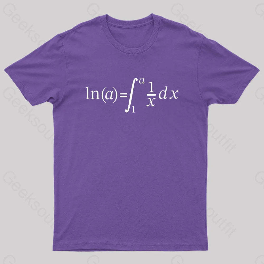 Natural Log Integral Calculus And Math Nerd T-Shirt Purple / S