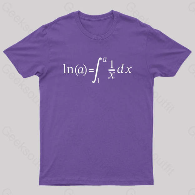Natural Log Integral Calculus And Math Nerd T-Shirt Purple / S
