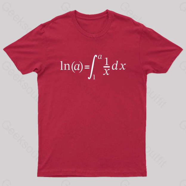 Natural Log Integral Calculus And Math Nerd T-Shirt Red / S