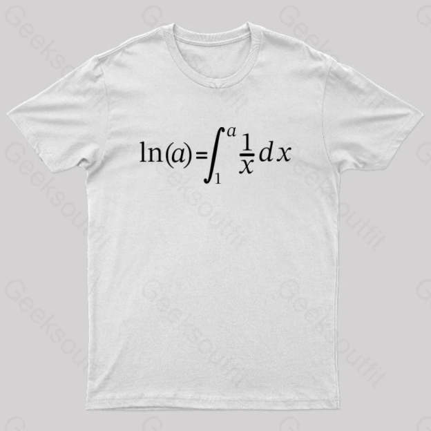 Natural Log Integral Calculus And Math Nerd T-Shirt White / S