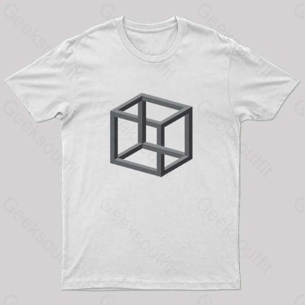 Necker Cube Illusion T-Shirt White / S