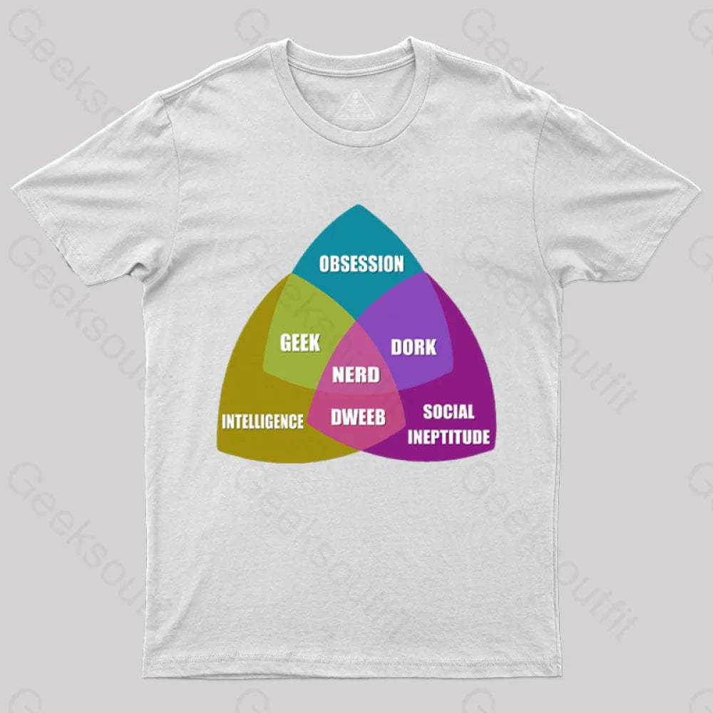 Nerd Venn Diagram T-Shirt White / S