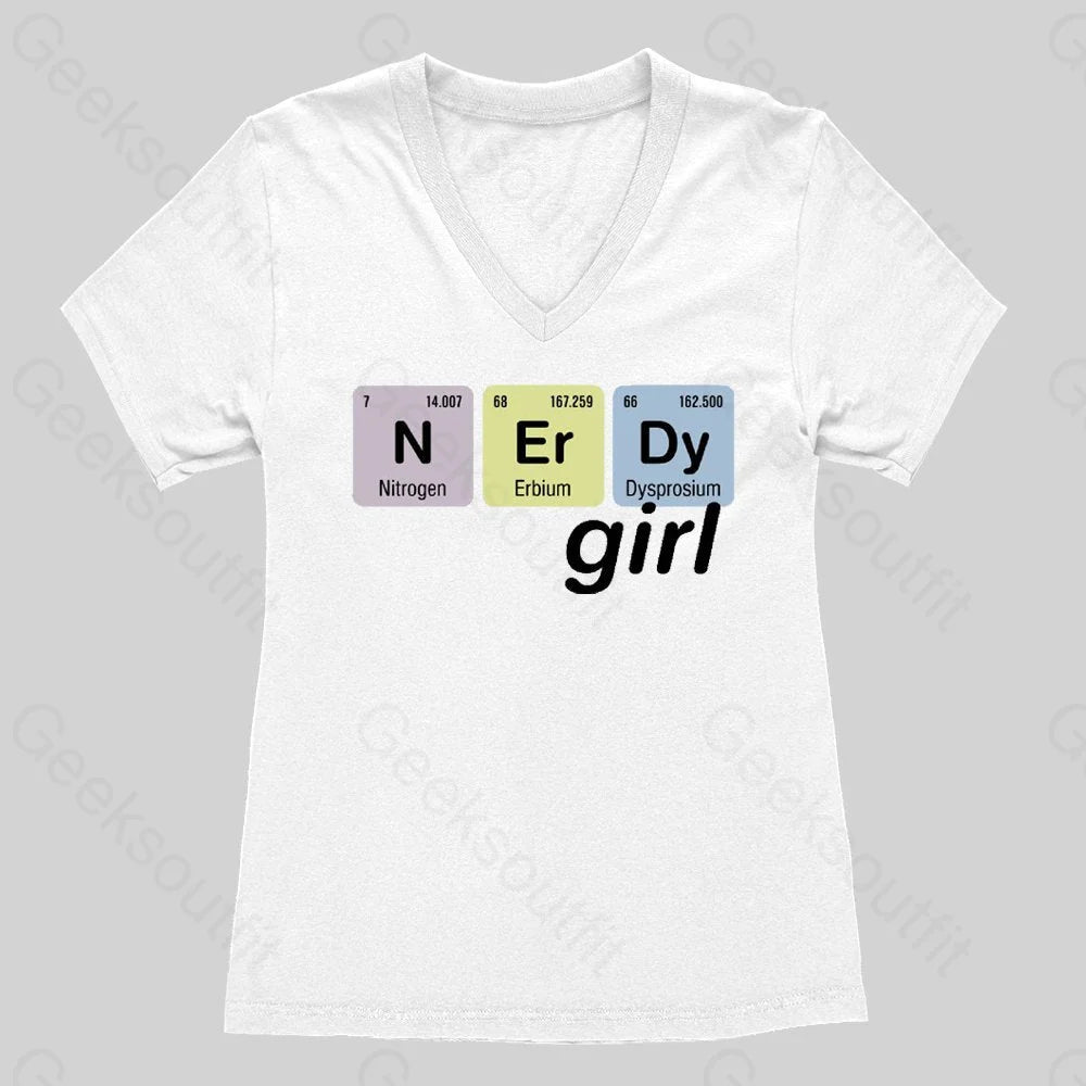 Nerdy Girl Women's V-Neck T-shirt - Geeksoutfit