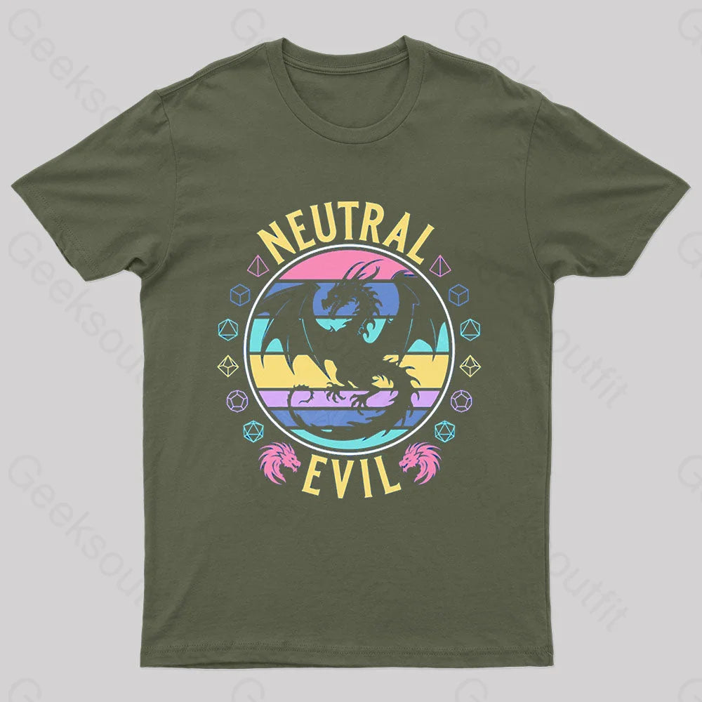 Neutral Evil Nerd T-Shirt Army Green / S
