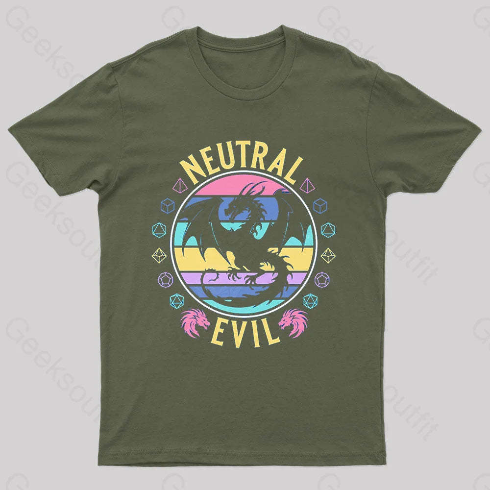 Neutral Evil Nerd T-Shirt Army Green / S