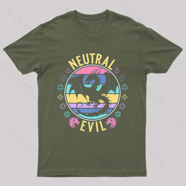 Neutral Evil Nerd T-Shirt Army Green / S