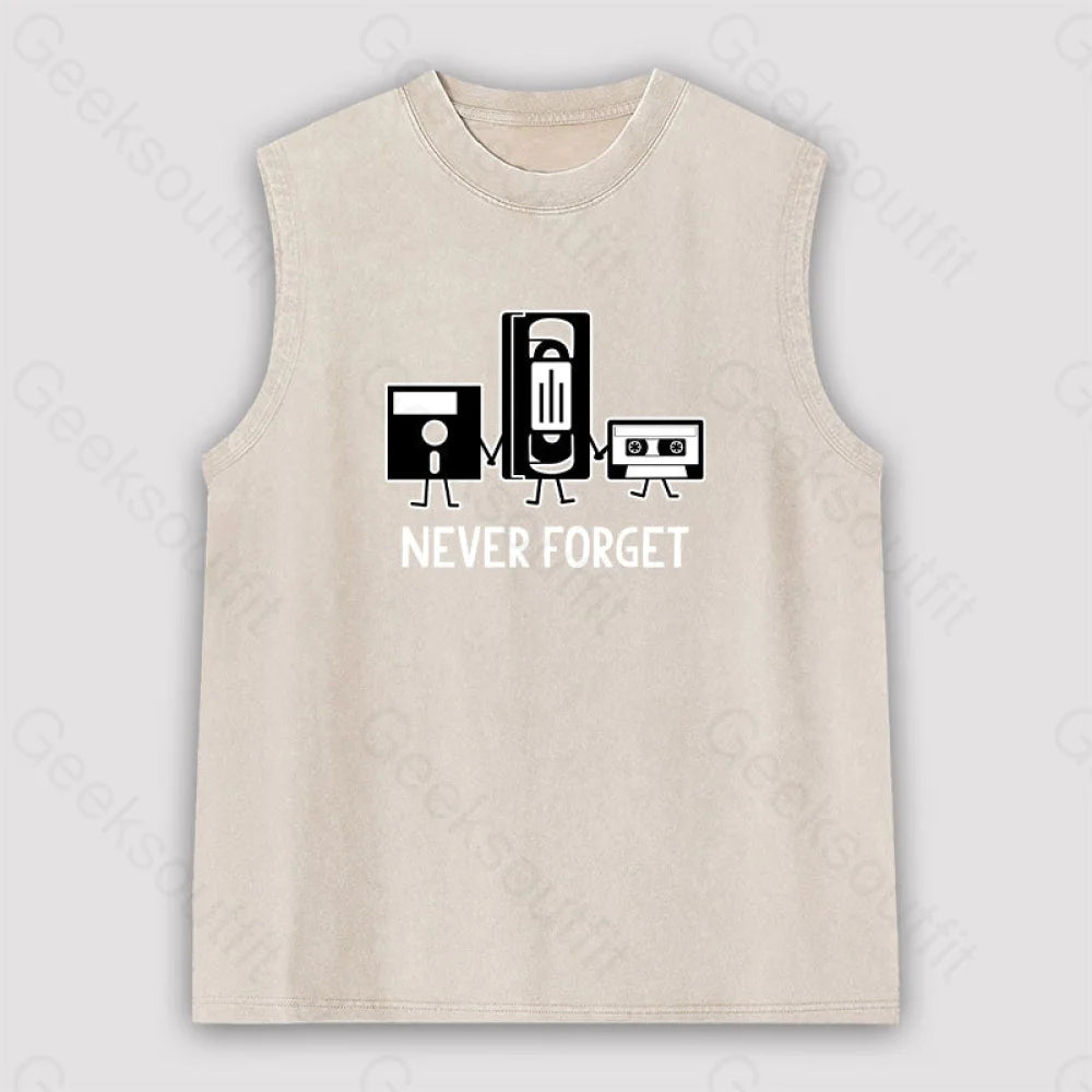 Never Forget Unisex Washed Tank Apricot / S