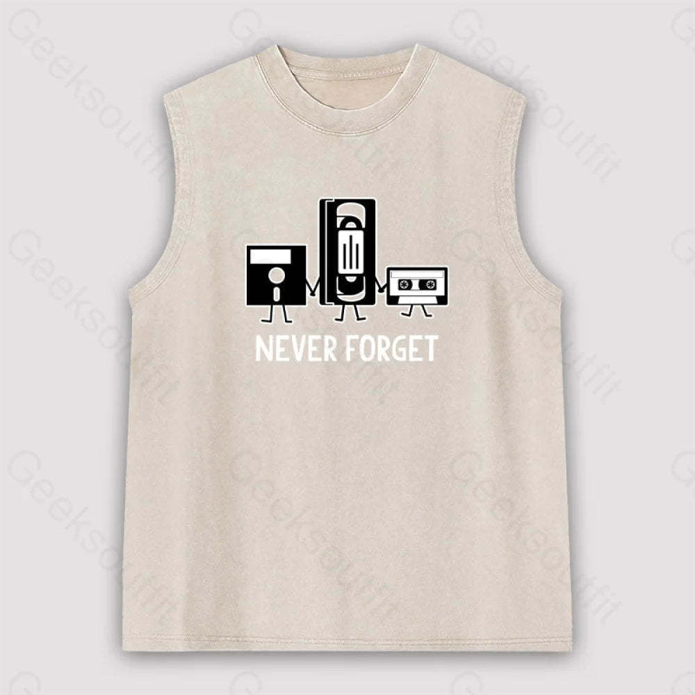 Never Forget Unisex Washed Tank Apricot / S